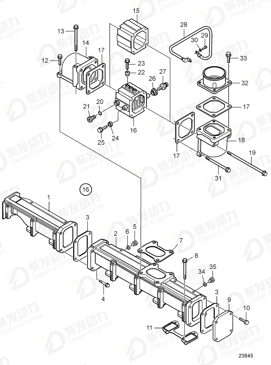 volvo penta Screw 21094794 Drawing